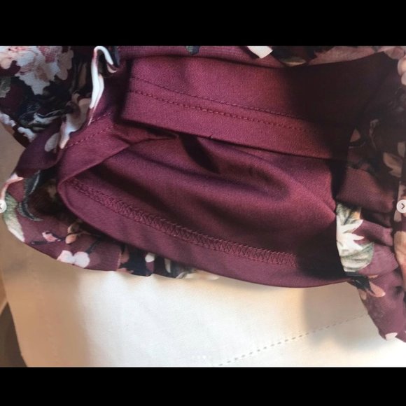 Purple Flower Print Romper Summer Vacation Outfits - Picture 3 of 4